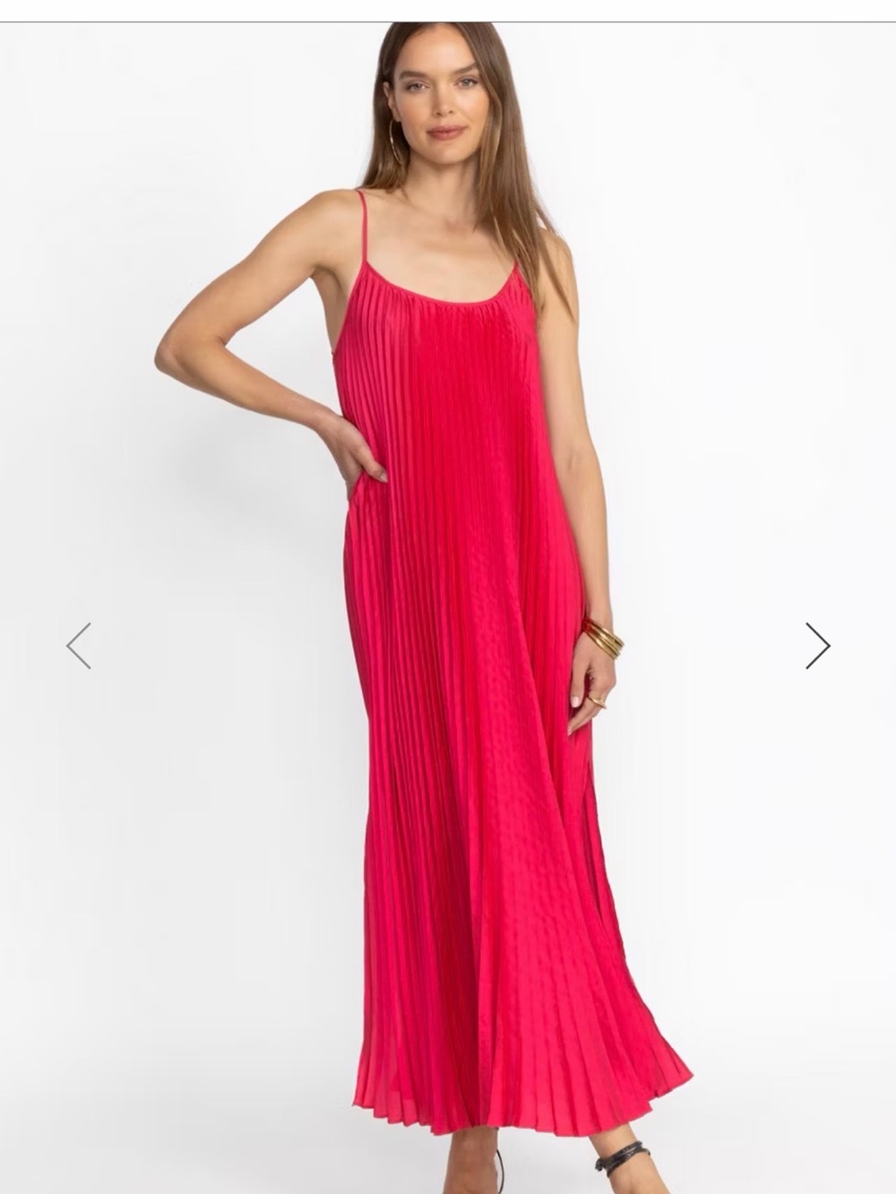 Johnny Was Hot Pink Pleated Maxi dress🩷NWT - Picture 7 of 8